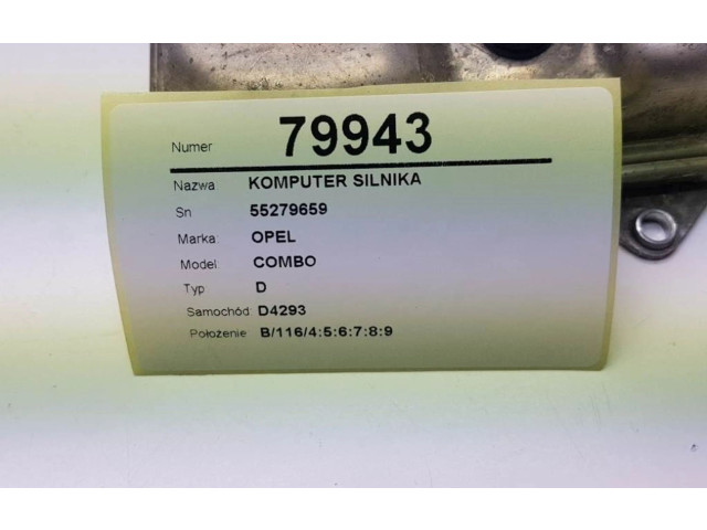 Блок управления двигателем Блок управления 55279659   Opel Combo E