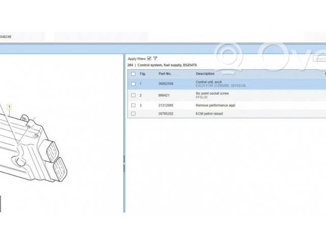 Блок управления двигателя 36002556, 30743338   Volvo S80