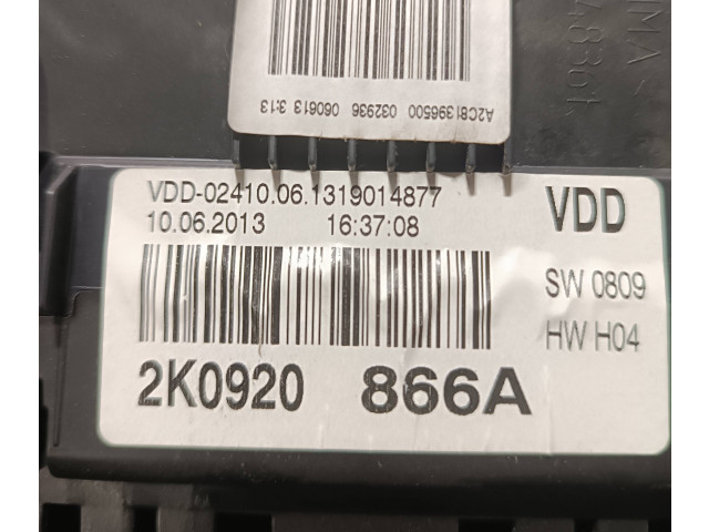 Přístrojová deska  Volkswagen Caddy 2014 2K0920866A, VDD0241006  
