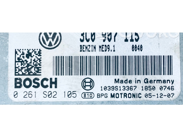 Блок управления двигателя 3C0907115, 0261S02105   Volkswagen PASSAT B6