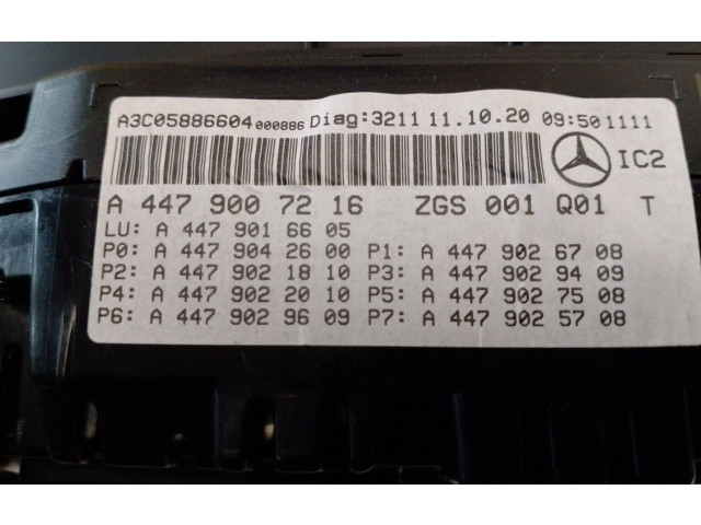 Панель приборов A4479007216, A3C05886604   Mercedes-Benz Vito Viano W447       
