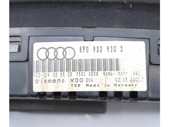 Панель приборов 8P0920930D, 110080223010   Audi A3 S3 8P       