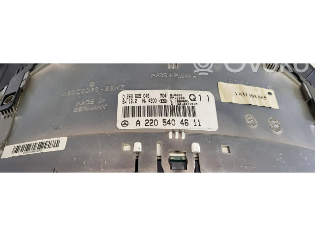 Přístrojová deska  Mercedes-Benz S W220 2003 A2205404611, 0263605046  