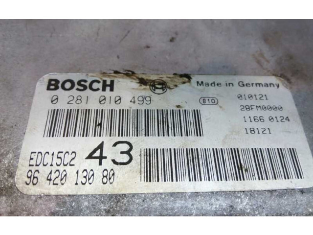 Řídící jednotka 9642013080, 0281010499 Peugeot Expert 2007