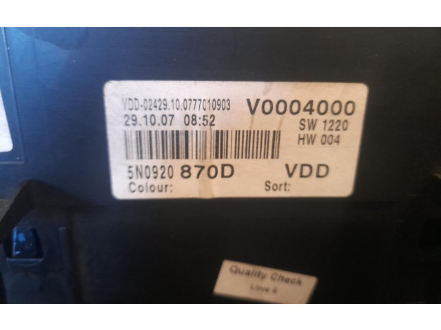 Přístrojová deska Volkswagen Tiguan 2008 5N0920870DVFKZ