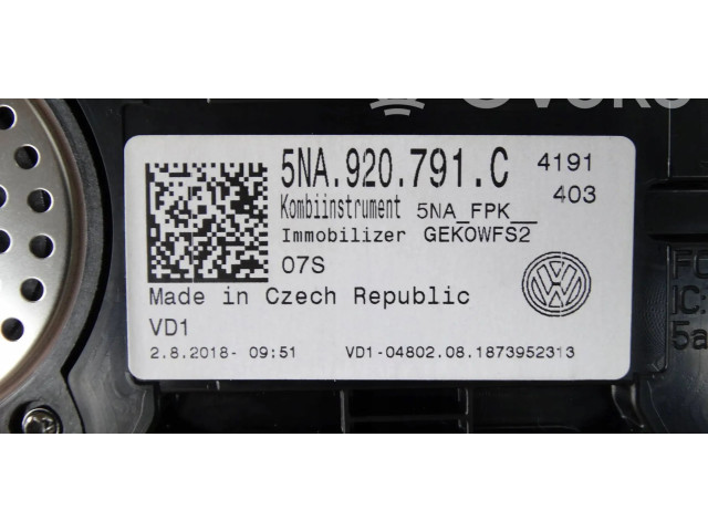 Přístrojová deska  Volkswagen Tiguan 2016 5NA920791C, 5NA920791C  