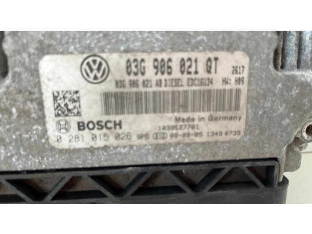 Блок управления двигателя 03G906021QT, 0281015026   Skoda Superb B6 (3T)