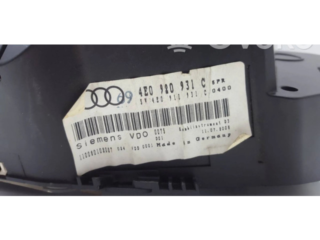 Přístrojová deska Audi A8 S8 D3 4E 2004 4E0920931C