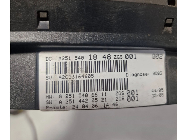 Панель приборов A2515401848, A2515406611   Mercedes-Benz R W251       