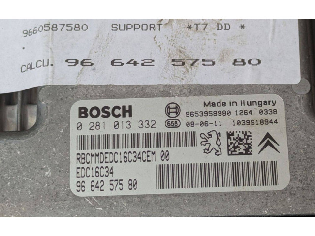 Блок управления двигателем Блок управления 0281013332, 9664257580   Peugeot Expert