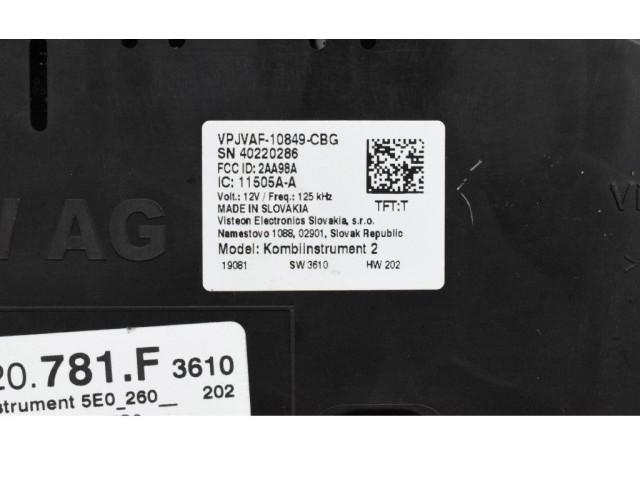 Панель приборов 5E0920781F, 5E0920781F Skoda Octavia Mk3 (5E)