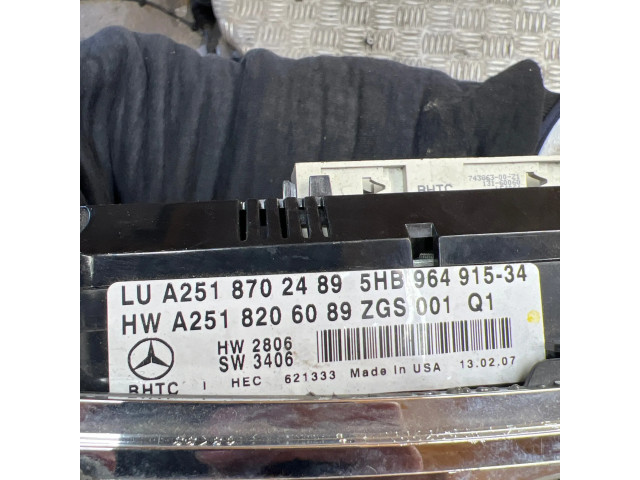 Блок управления климат-контролем A2518206089, 5HB96491534   Mercedes-Benz GL X164