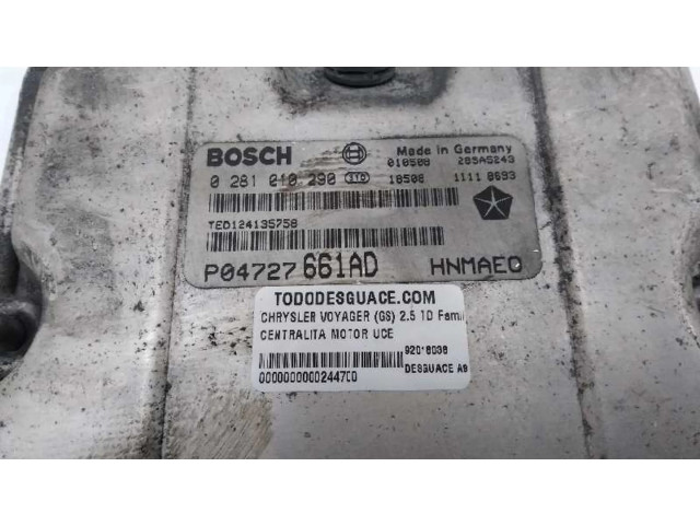 Řídící jednotka P04727661AD, 0281010290 Chrysler Grand Voyager II 2001