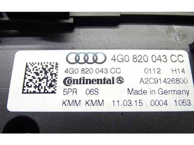 Блок управления климат-контролем 4G0820043CC   Audi A6 S6 C7 4G