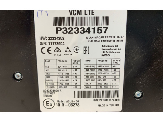 Модуль «Bluetooth» Volvo XC90  2014 -  года 32334157      