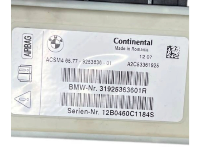 Блок подушек безопасности 65779253636, 9253636 BMW X3 F25