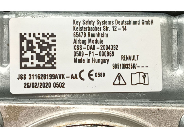 Подушка безопасности водителя 985709618R, 311628199AVK   Dacia Duster II