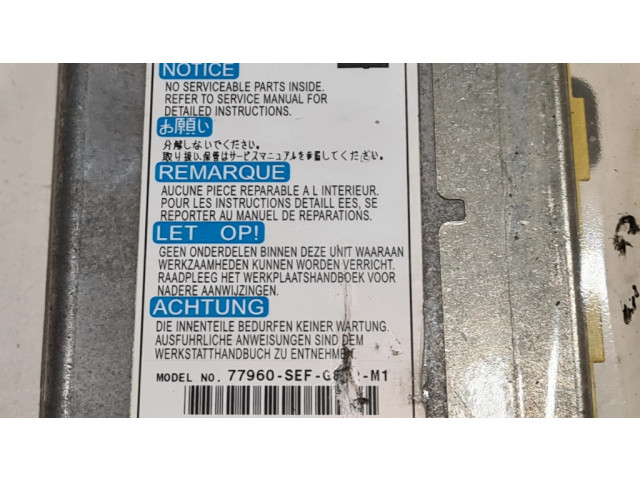 Блок подушек безопасности 77960SEFG812M1 Honda Accord