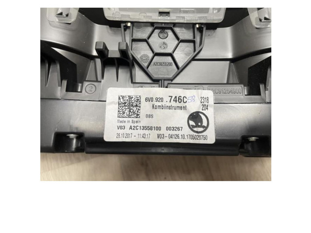 Панель приборов 6V0920746C, 6V0920746C   Skoda Fabia Mk3 (NJ)       