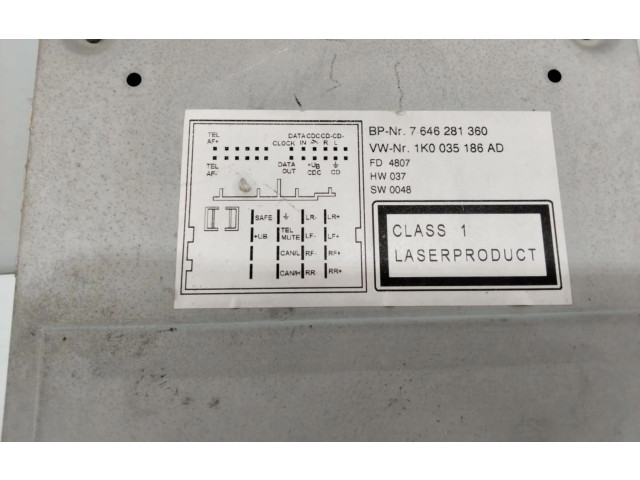 Радио/ проигрыватель CD/DVD / навигация 1K0035186AD Volkswagen Caddy