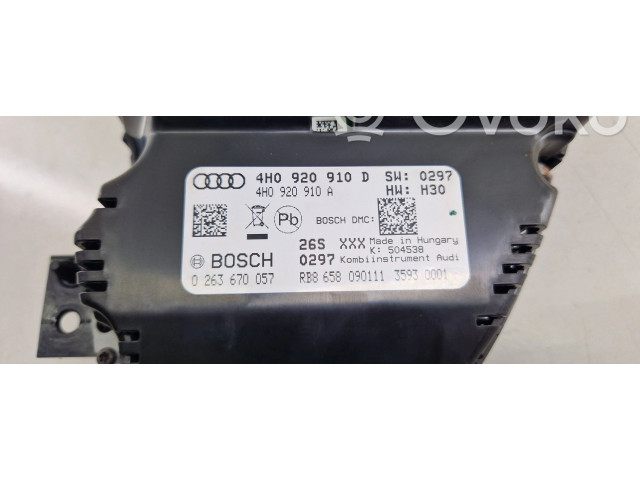 Přístrojová deska Audi A8 S8 D4 4H 2011 4H0920910D, 0263670057