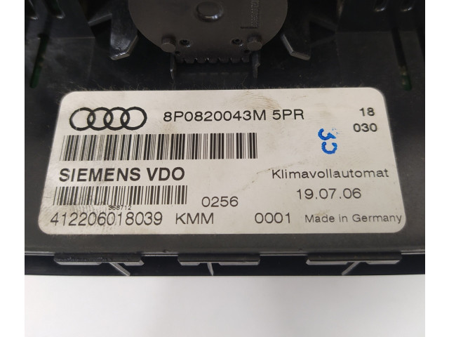 Блок управления климат-контролем 8P0820043M   Audi A3 S3 8P