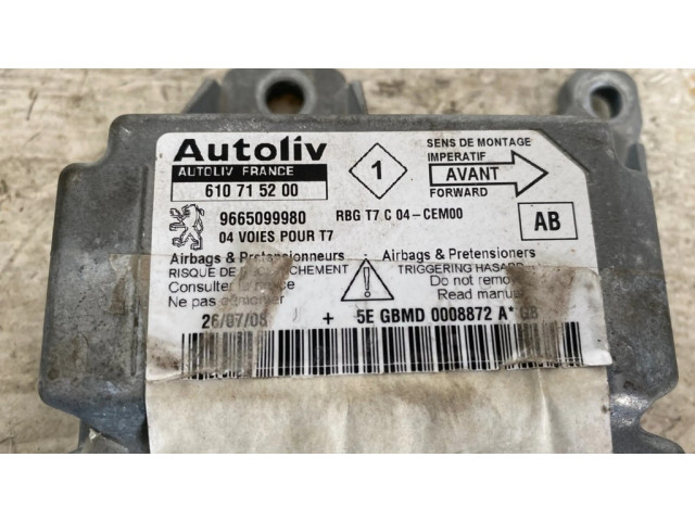 Блок подушек безопасности 9665099980, 610715200 Citroen C3